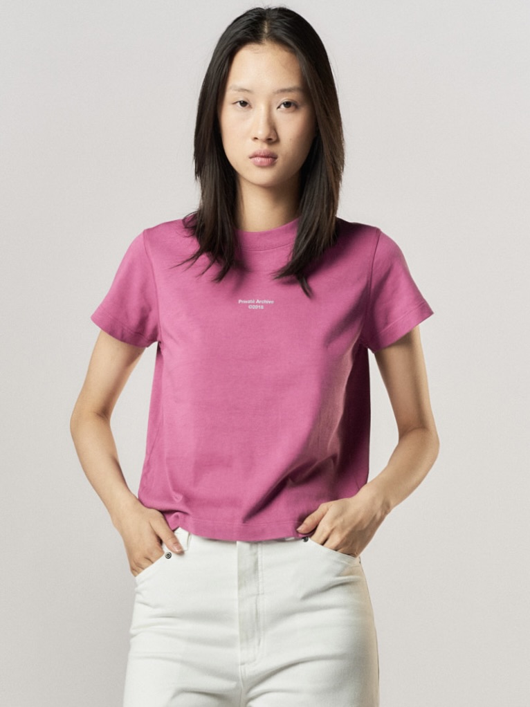 Picture of THE PRIVATE WAX CROP TEE IN PINK