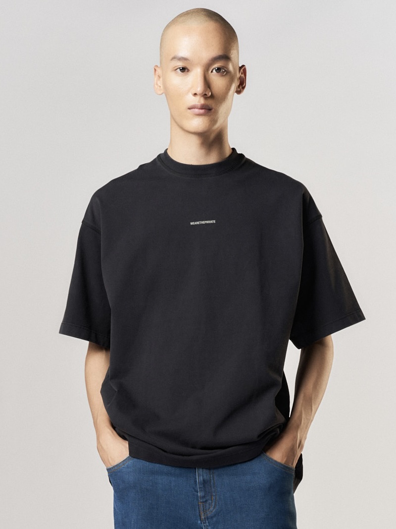 Picture of THE PRIVATE WASHED T SHIRT IN BLACK 