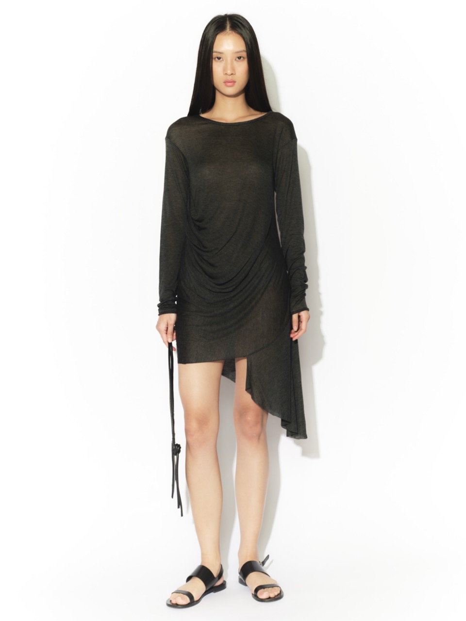 Picture of HAND DYED LONG SLEEVES ASYMMETRICAL DRESS